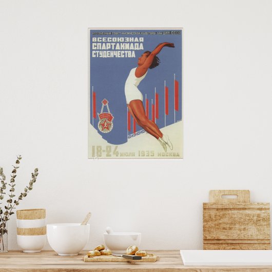 Sovjet Athletics Propaganda Poster (Keuken)