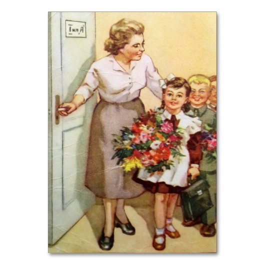 Sovjet-briefkaart gewijd aan de schoolvakantie kaart (Voorkant)