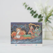  sovjet briefkaart met Santa sledge (Staand voorkant)