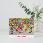 Sovjet-briefkaart met Sinterklaas en hockey Briefkaart (Staand voorkant)