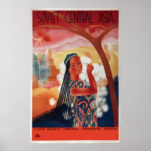 Sovjet Centraal-Azië Intourist Reisposter – Poster (Voorkant)