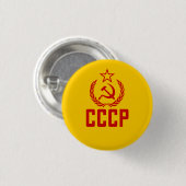 Sovjet-Crest en Sickle CCCP Ronde Button 3,2 Cm (Voorkant /achterkant)