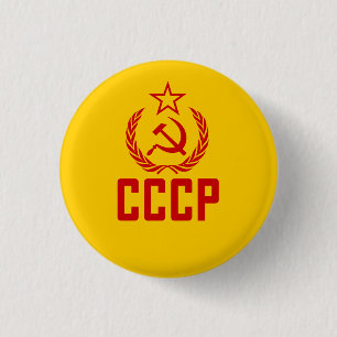 Sovjet-Crest en Sickle CCCP Ronde Button 3,2 Cm