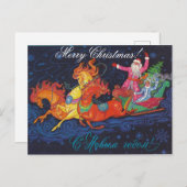 Sovjet groet briefkaart met Sinterklaas en Sneeuw (Voorkant / Achterkant)