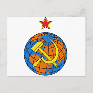 Sovjet Hammer & Sickle en Aarde Briefkaart