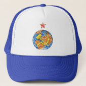 Sovjet Hammer & Sickle en Aarde  Trucker Pet (Voorkant)