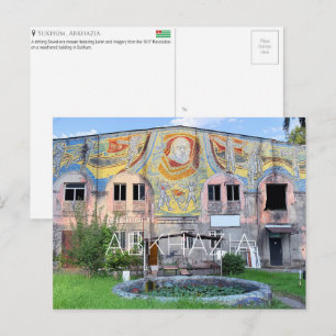 Sovjet Mozaïek, Sukhum, Abchazië Reisansichtkaart Briefkaart