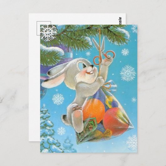  Sovjet Nieuwjaar/Kerstmis Briefkaart (Voorkant / Achterkant)