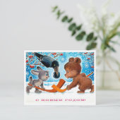  Sovjet Nieuwjaar/Kerstmis Briefkaart (Staand voorkant)