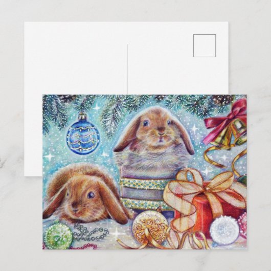  Sovjet Nieuwjaar/Kerstmis Briefkaart (Voorkant / Achterkant)