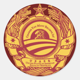 Sovjet-Obama-partijzegel Ronde Sticker