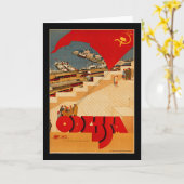 Sovjet Oekraïne Odessa CCCP USSR Vintage Poster Kaart (Gele Bloem)
