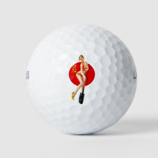 Sovjet pin-up girl golfballen
