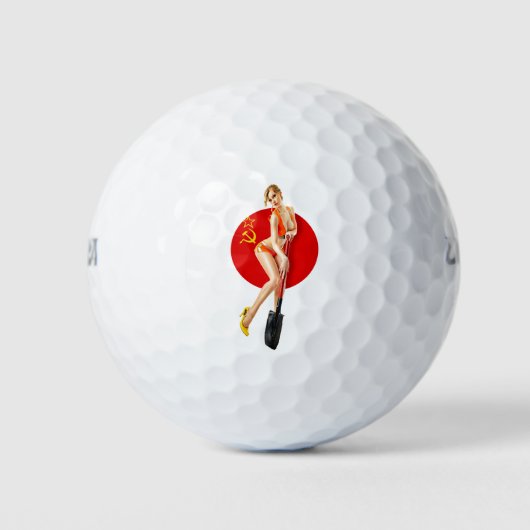 Sovjet pin-up girl golfballen (Voorkant)