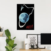Sovjet Poster Nee tegen oorlog in de ruimte (Thuiskantoor)