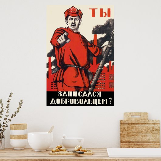 Sovjet Propaganda Poster - Ben je opgenomen? (Keuken)