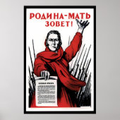 Sovjet Propaganda Poster -Het moederland is (Voorkant)