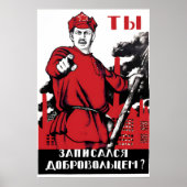 Sovjet Propaganda Poster Het Vaderland Roept (Voorkant)