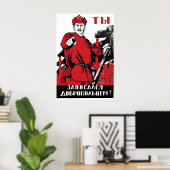 Sovjet Propaganda Poster Het Vaderland Roept (Thuiskantoor)