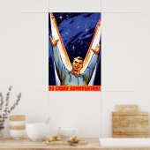Sovjet Propaganda Poster over de Ruimtevaart – Tot (Keuken)