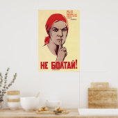 Sovjet Propaganda Poster – Praat Niet! Spionnen (Keuken)
