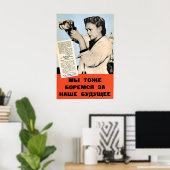 Sovjet Propaganda Poster Verpletter de fascist (Thuiskantoor)