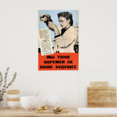 Sovjet Propaganda Poster Verpletter de fascist (Keuken)
