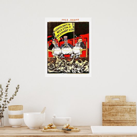 Sovjet-propaganda tegen het kapitalisme,  poster (Keuken)