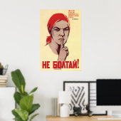 Sovjet Propagandaposter – Praat niet! Spionnen Poster (Thuiskantoor)