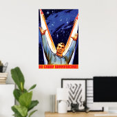Sovjet Propagandaposter voor de Ruimterace – Tot d Poster (Thuiskantoor)