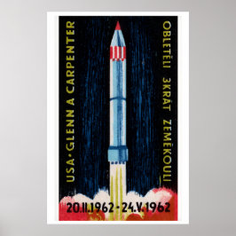 Sovjet Raketlancering 1962 Astronaut - Luciferdoos Poster
