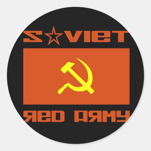 Sovjet-Rode Leger Hammer & Sickle Ronde Sticker (Voorkant)