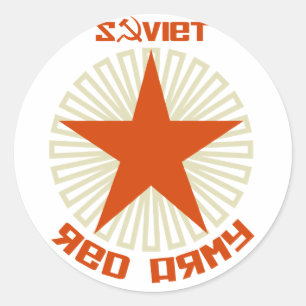 Sovjet Rode Legerster Ronde Sticker