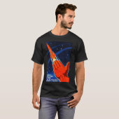Sovjet-ruimtepropaganda Poster USSR Rocket Astrona T-shirt (Voorkant volledig)