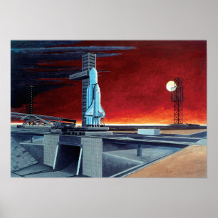 Sovjet-ruimteshuttle Volle Maan Lanceerplatform Co Poster