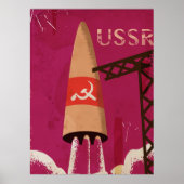 Sovjet-Ruimtevaartprogramma USSR Vintage Poster (Voorkant)
