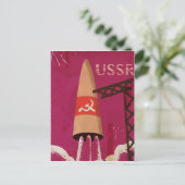 Sovjet-Ruimtevaartprogramma USSR Vintage Poster Briefkaart (Staand voorkant)