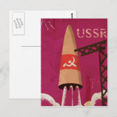 Sovjet-Ruimtevaartprogramma USSR Vintage Poster Briefkaart (Voorkant / Achterkant)
