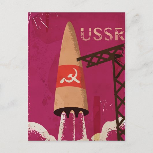 Sovjet-Ruimtevaartprogramma USSR Vintage Poster Briefkaart (Voorkant)