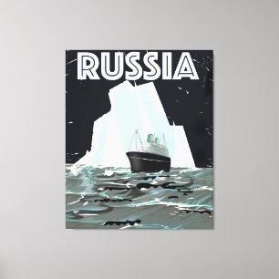 Sovjet-Rusland Arctic Travel Poster Canvas Afdruk