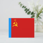 Sovjet-Rusland Vlag, USSR, CCCP, Communisme, Lenin Briefkaart (Staand voorkant)