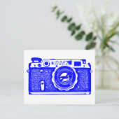 Sovjet Russische Camera - Blauw Briefkaart (Staand voorkant)
