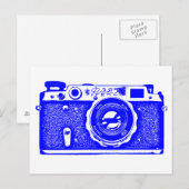 Sovjet Russische Camera - Blauw Briefkaart (Voorkant / Achterkant)