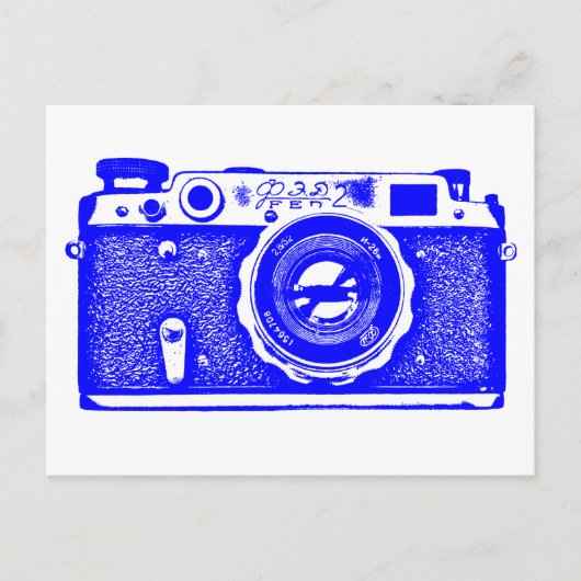 Sovjet Russische Camera - Blauw Briefkaart (Voorkant)