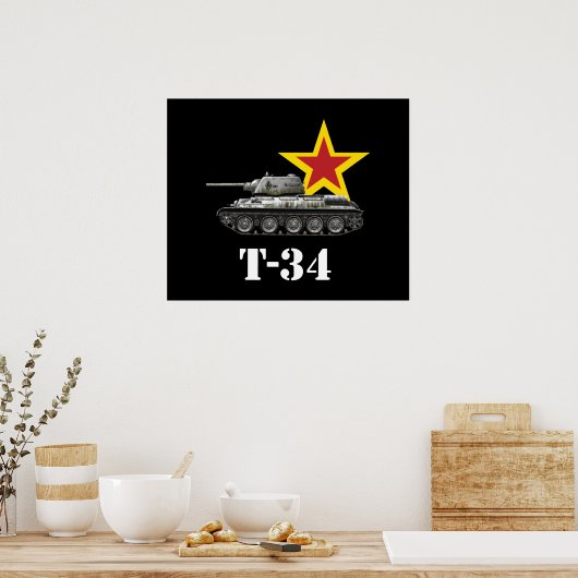 Sovjet-Russische Tank Tweede Wereldoorlog Poster (Keuken)