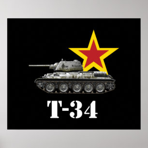 Sovjet-Russische Tank Tweede Wereldoorlog Poster