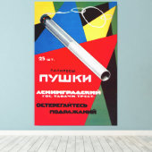 Sovjet Sigaret Poster Папиросы П у ш к и Canvas Afdruk (Insitu (Houten vloer))