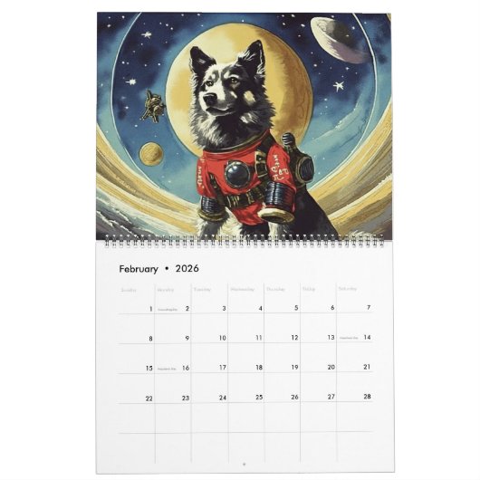 Sovjet Space Dog Kalender (Feb 2026)
