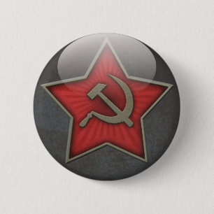 Sovjet Star Hammer en Sickle Ronde Button 5,7 Cm