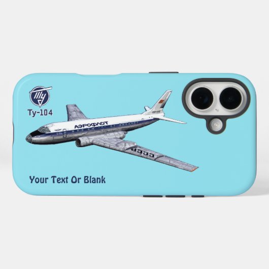 Sovjet Tupolev (Т у о е в) Tu-104 Airliner Case-Mate iPhone Case (Achterkant (horizontaal))